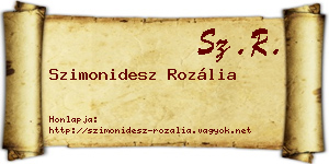 Szimonidesz Rozália névjegykártya